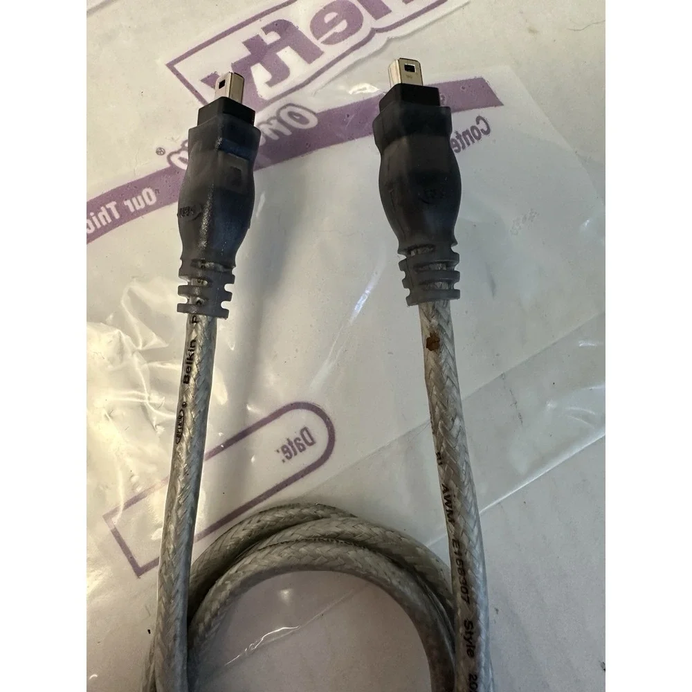 Belkin FireWire 400 Cable 4-Pin to 4-Pin IEEE 1394 i.LINK DV Silver Shielded⁠